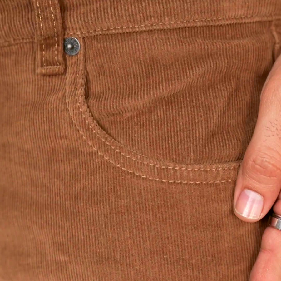 Macro close-up of CAPE-9 16-wale corduroy fabric in Khaki